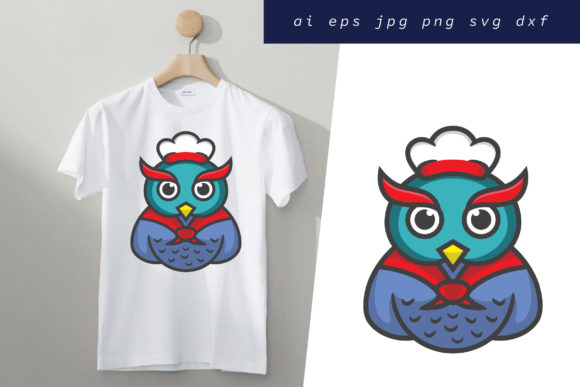Download Owl Chef Illustration T-shirt Design - Premium Bundle