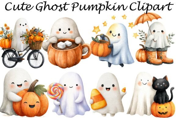 Download Cute Ghost Pumpkin Clipart - Pumpkin clipart Collection
