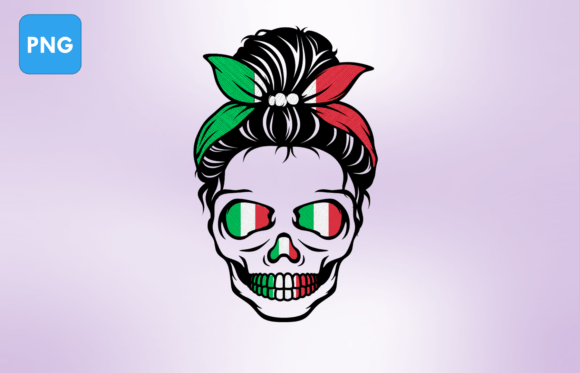 Download Skeleton Messy Bun Italy Flag - Premium Bundle