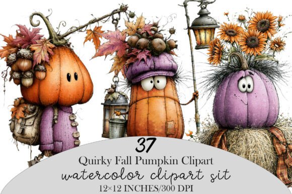 Download Whimsical Quirky Fall Pumpkin Clipart - Pumpkin clipart Collection