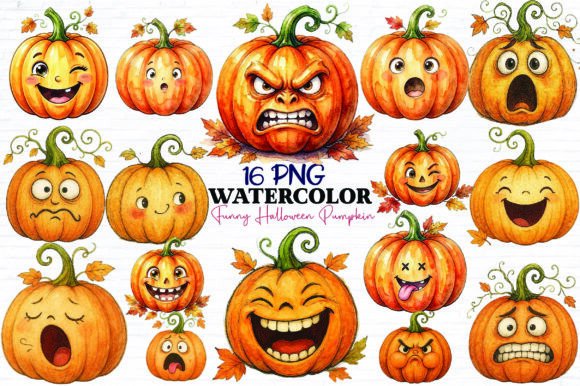 Download Funny Halloween Pumpkin Clipart Bundle - Pumpkin clipart Collection