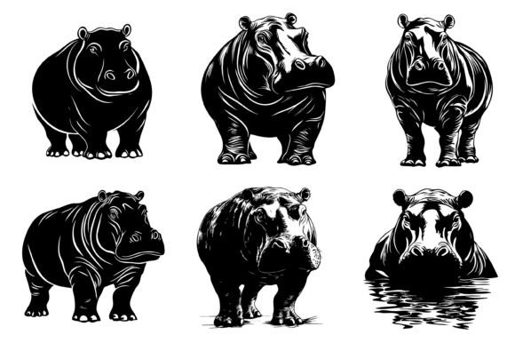 Download Hippo Vector Silhouette - Hippo vector Collection